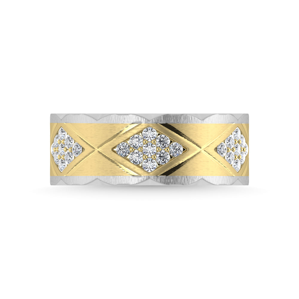 Diamante de oro amarillo de 14 quilates de 1/2 qt. total Banda de m√°quina para hombre