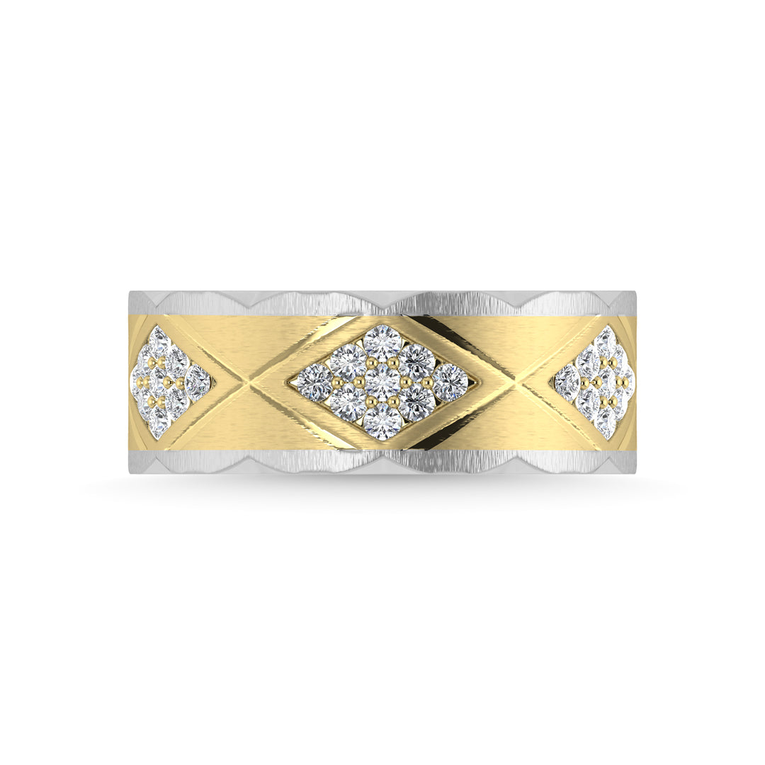 Diamante de oro amarillo de 14 quilates de 1/2 qt. total Banda de m√°quina para hombre