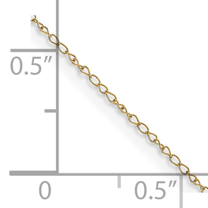 Cadena de Eslabones Curb de 14k, 13 Pulgadas y 0.42 mm con Cierre Tipo Anillo de Resorte