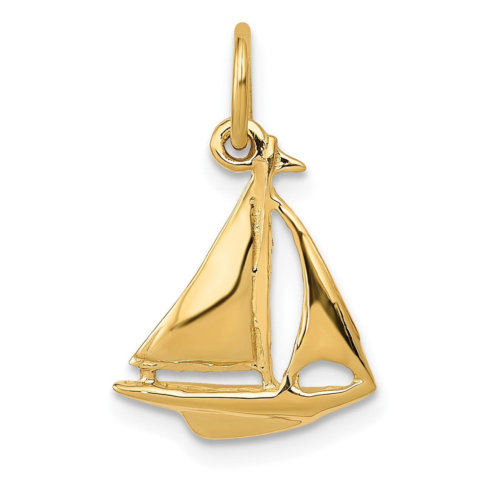 Colgante de Vela en 3D en Oro de 14K