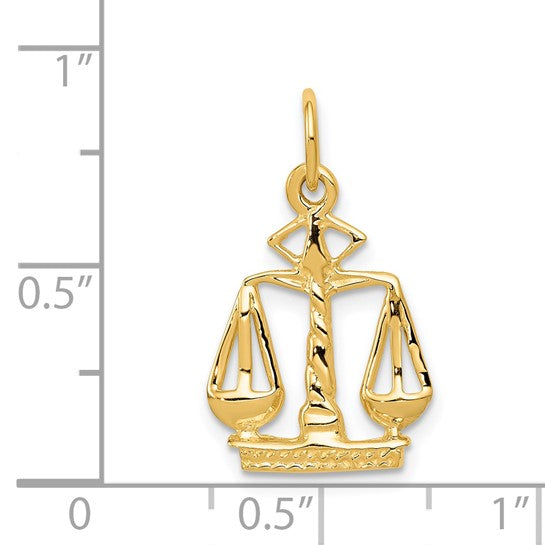 Dije de Escalas de la Justicia en Oro Amarillo 14K