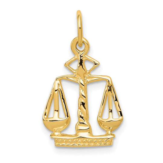 Dije de Escalas de la Justicia en Oro Amarillo 14K