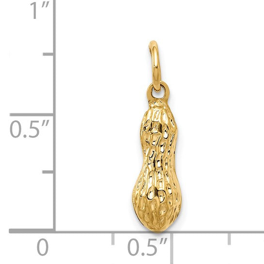 Dije de Maní en 3D en Oro Amarillo de 14K