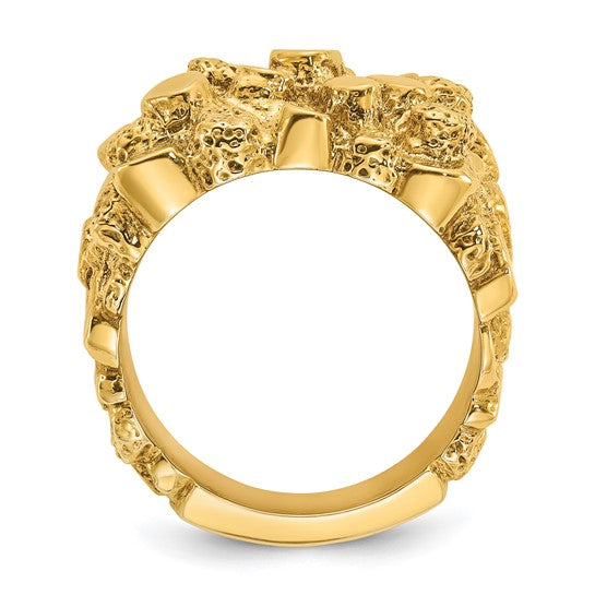 Anillo de Pepita para Hombre IBGoodman en Oro Amarillo de 10k