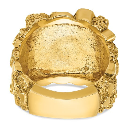 Anillo de Pepita para Hombre IBGoodman en Oro Amarillo de 10k