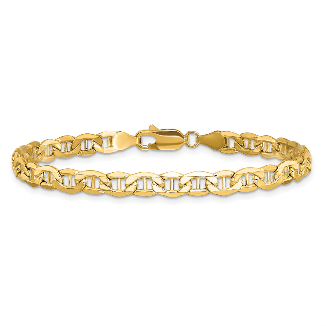 Pulsera Ancla Semi-Sólida de Oro Amarillo de 14k, 4.75mm con Cierre de Langosta