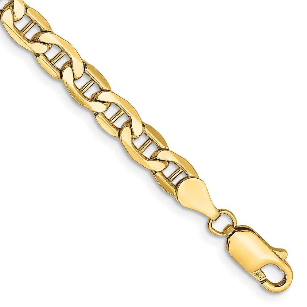 Pulsera Ancla Semi-Sólida de Oro Amarillo de 14k, 4.75mm con Cierre de Langosta