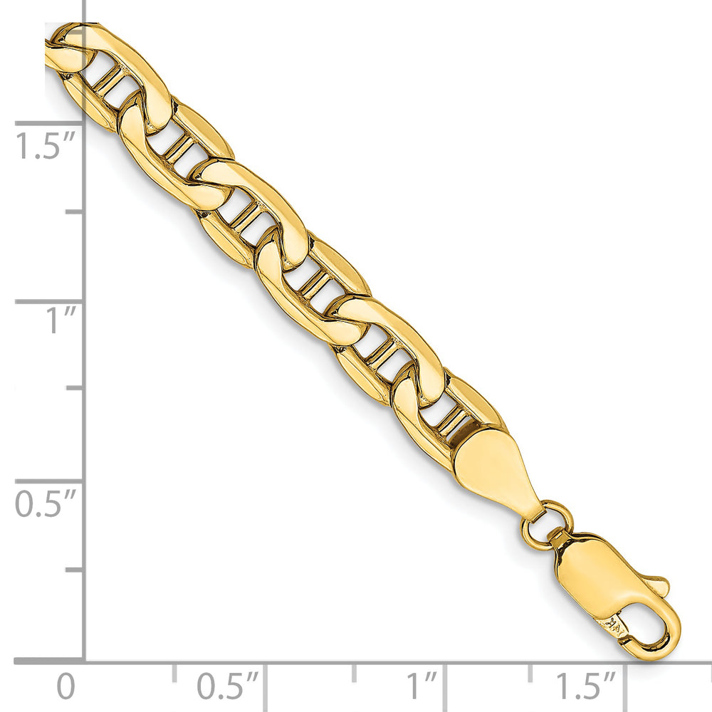 Pulsera Ancla Semi-Sólida de Oro Amarillo de 14k, 5.5mm con Cierre de Langosta