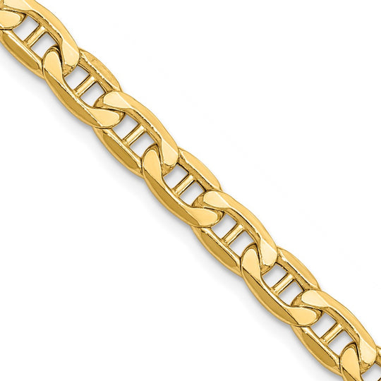 Pulsera Ancla Semi-Sólida de Oro Amarillo de 14k, 5.5mm con Cierre de Langosta