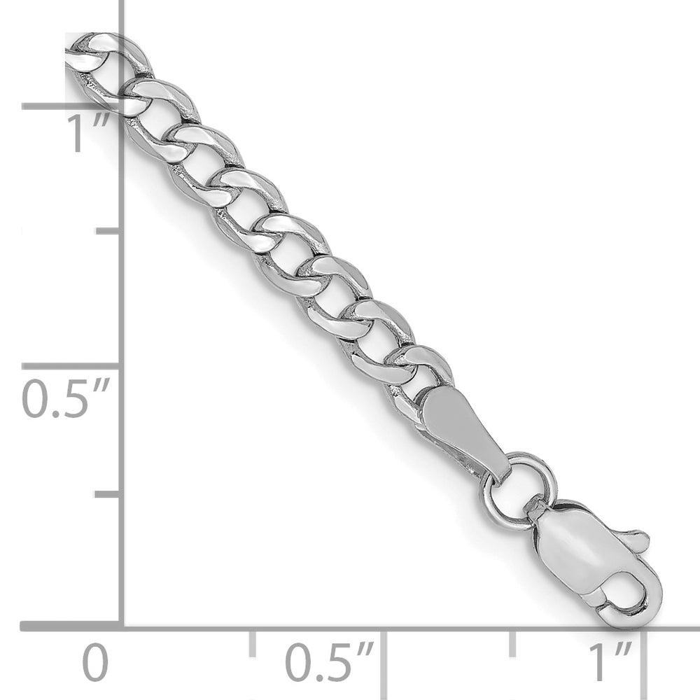 Tobillera Semisólida de Cadena Curvada de 14k WG de 3.35 mm