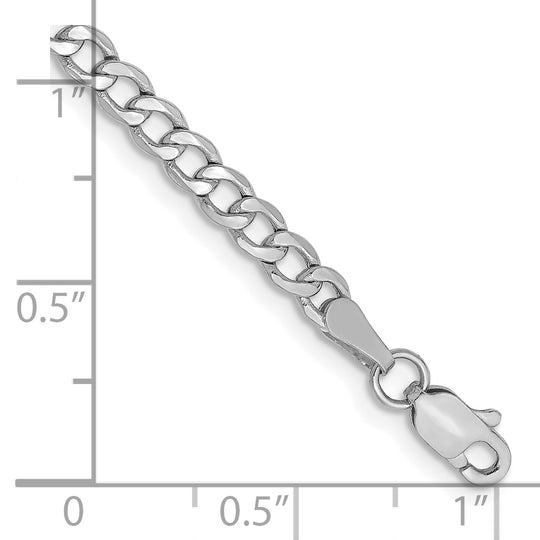 Tobillera Semisólida de Cadena Curvada de 14k WG de 3.35 mm