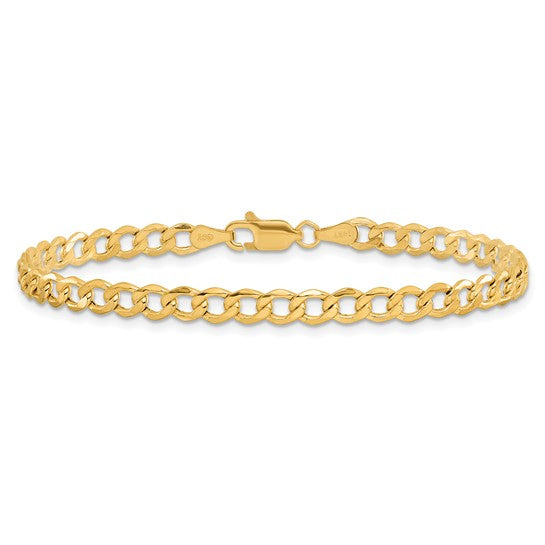 Pulsera de eslabones semisólida de 14k y 4,3 mm