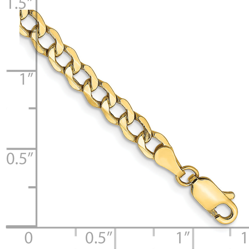 Tobillera de cadena curva semisólida de 14 k y 4,3 mm