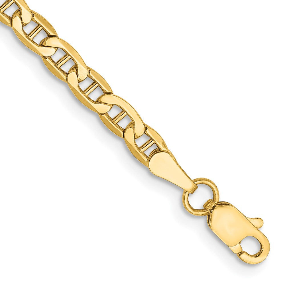 Pulsera Ancla Semi-Sólida de Oro Amarillo de 14k, 3.2mm con Cierre de Langosta