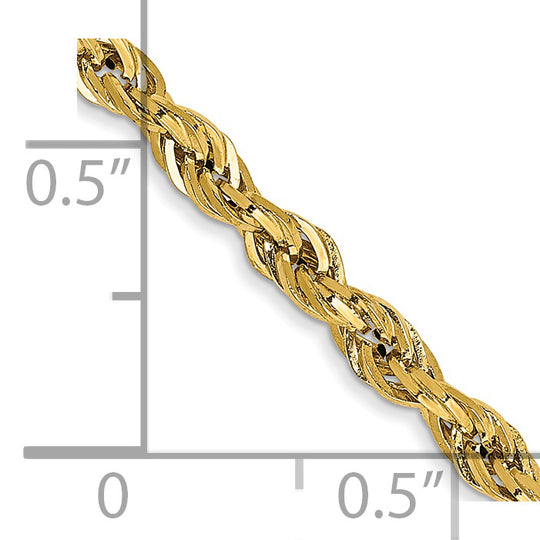 Tobillera de Cadena de Cuerda Semisólida de 14ky y 2.8 mm