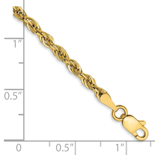 Tobillera de Cadena de Cuerda Semisólida de 14ky y 2.8 mm