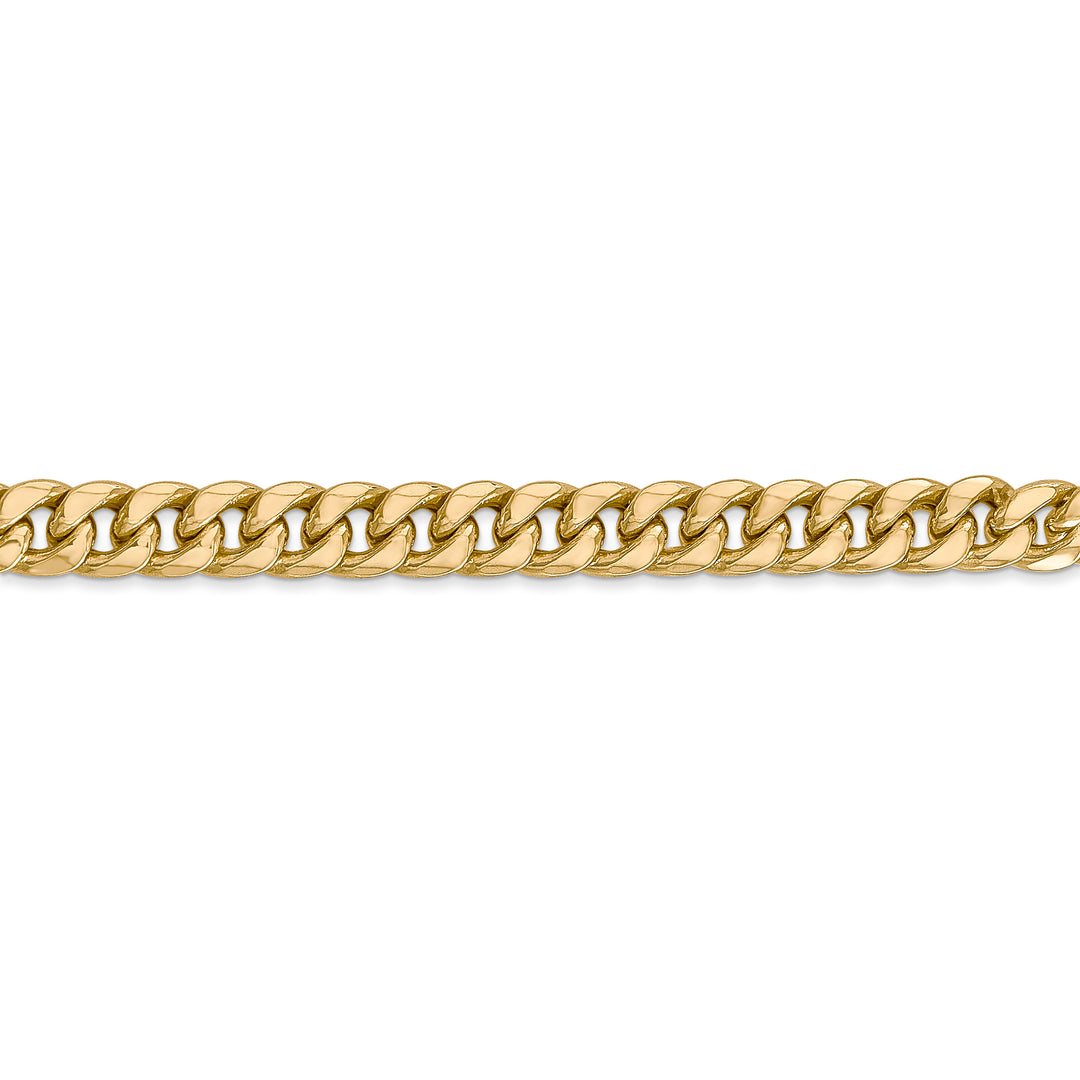 Cadena Cubana Miami Semisólida de 6 mm en Oro Amarillo de 14k