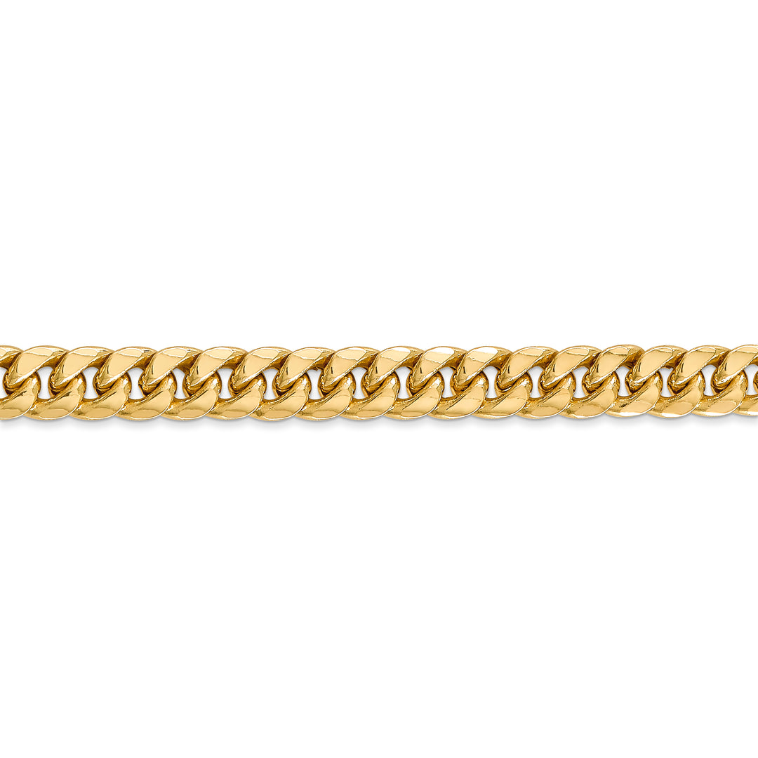 Cadena Cubana Miami Semisólida de 6.75 mm en Oro Amarillo de 14k