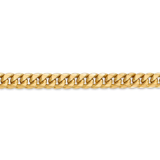 Cadena Cubana Miami Semisólida de 6.75 mm en Oro Amarillo de 14k