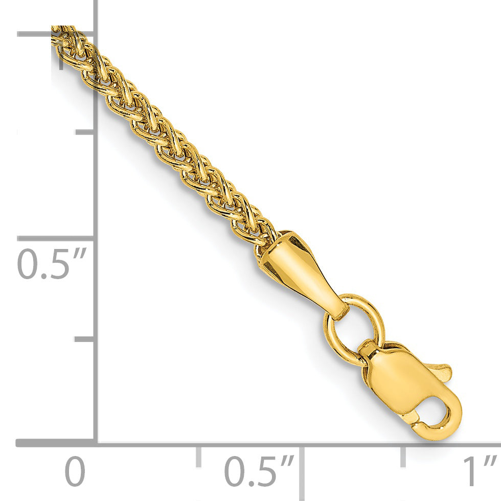 Tobillera Semisólida de Trigo de 14k y 2 mm