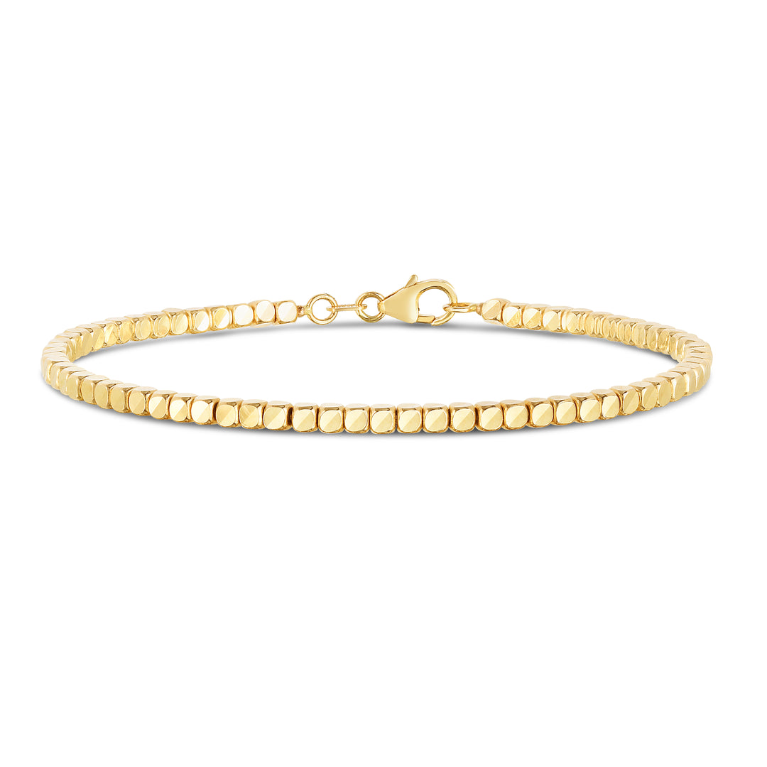 Brazalete de Cubo en Oro Amarillo de 14k