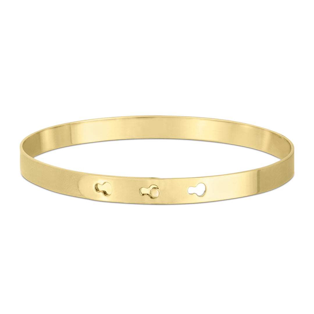 Brazalete con Ojo de Cerradura de Alto Pulido en Oro de 14k