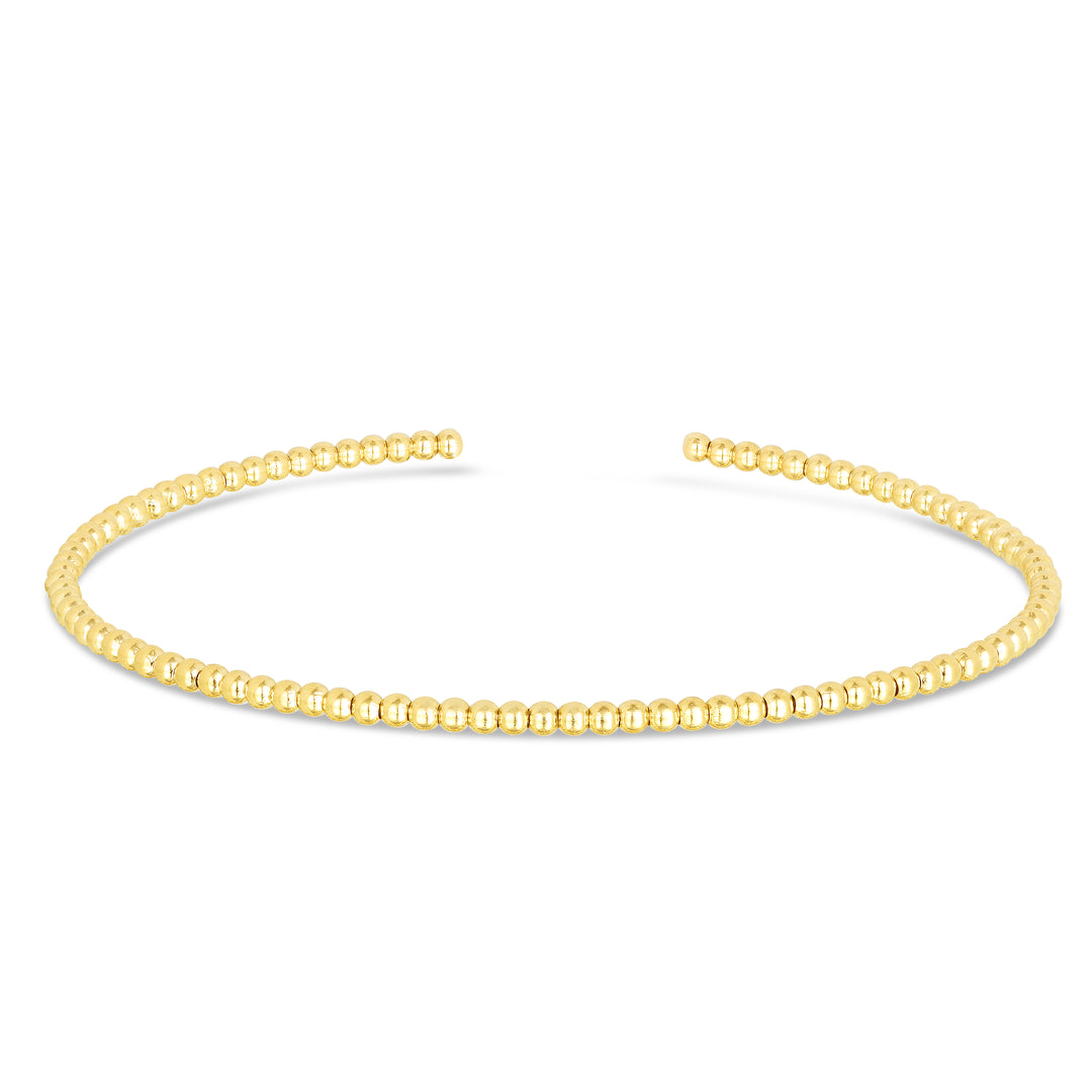 Brazalete de Cuentas de 2 mm en Oro Amarillo de 14k