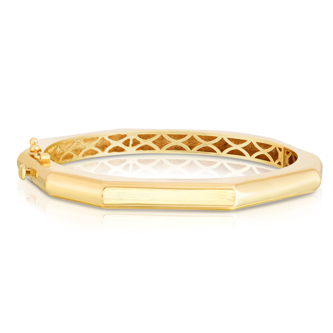 Brazalete con Borde Octagonal en Oro Amarillo de 14k