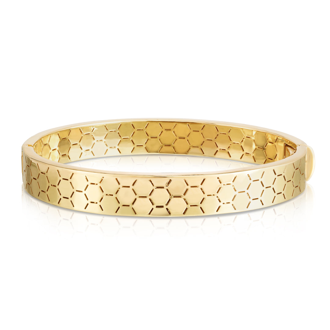 Brazalete en Forma de Panal en Oro de 14k