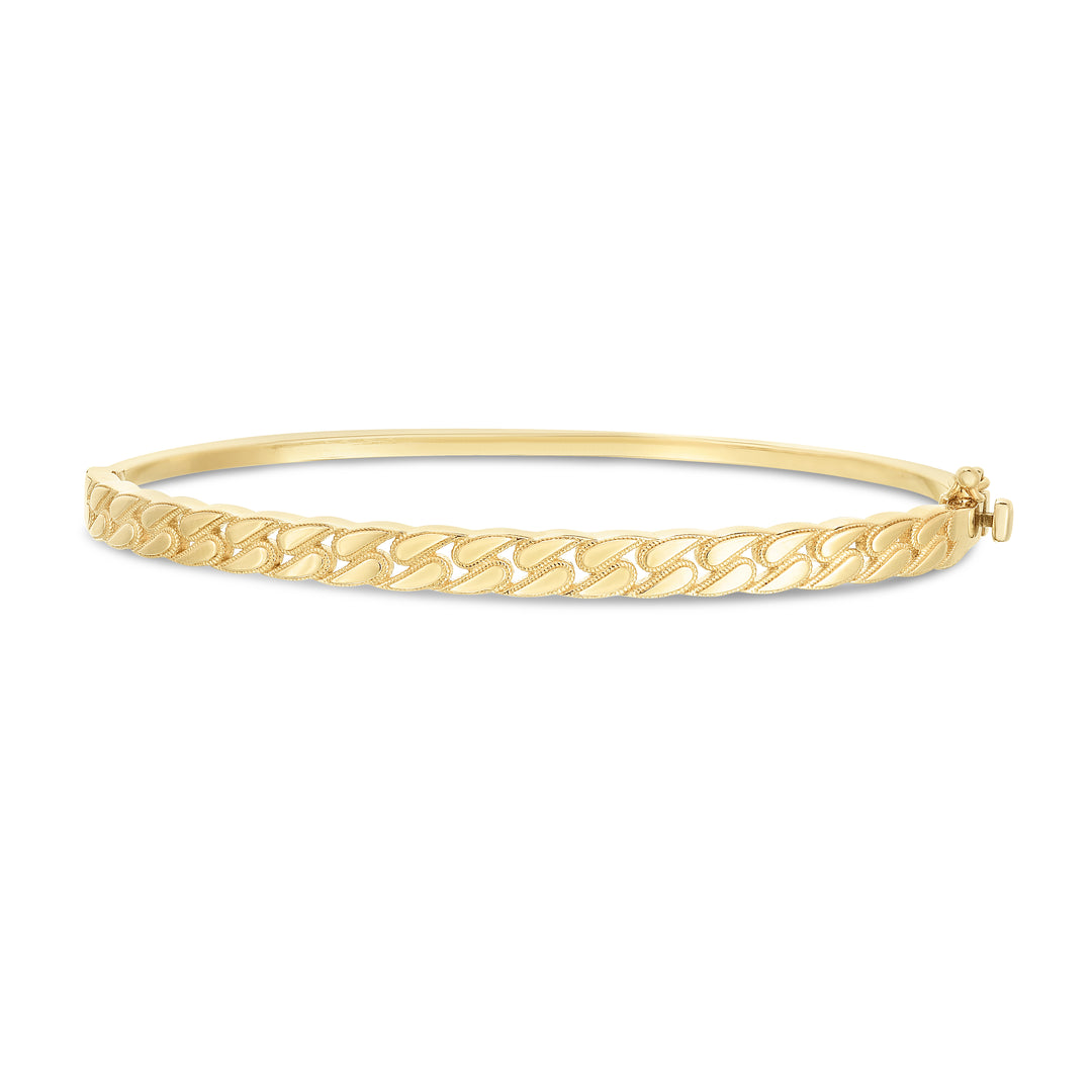 Brazalete de Cadena Cubana en Oro de 14k