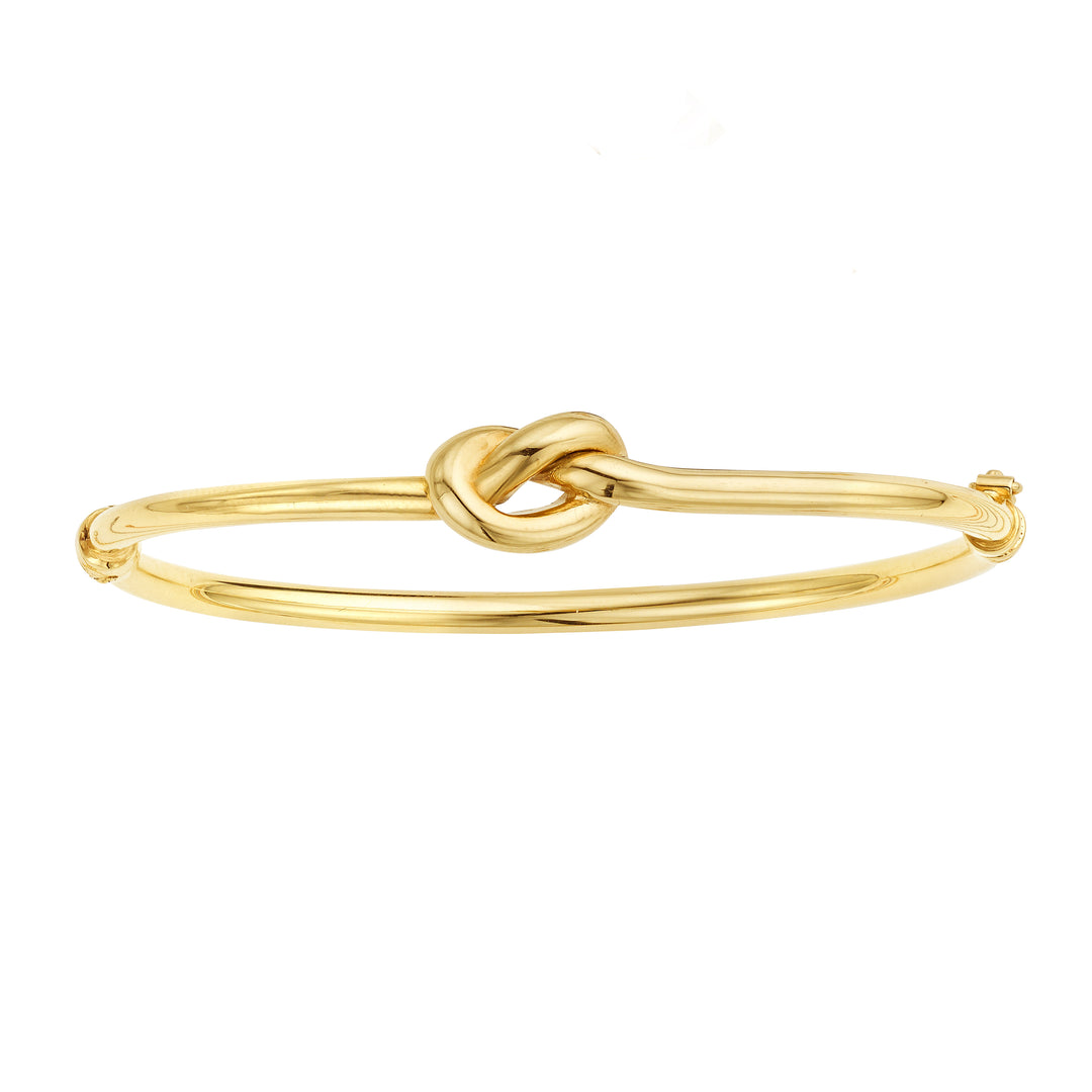 Brazalete con Nudo de Amor Inflado Pulido en Oro de 14k