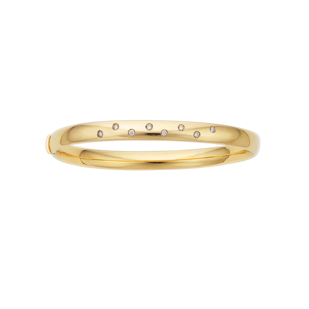 Brazalete con Diamantes Pulidos en Oro de 14k