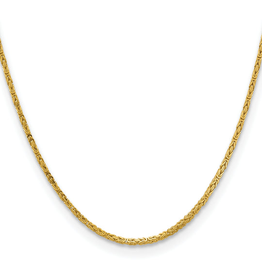 Cadena Bizantina de 2mm en Oro Amarillo de 14k