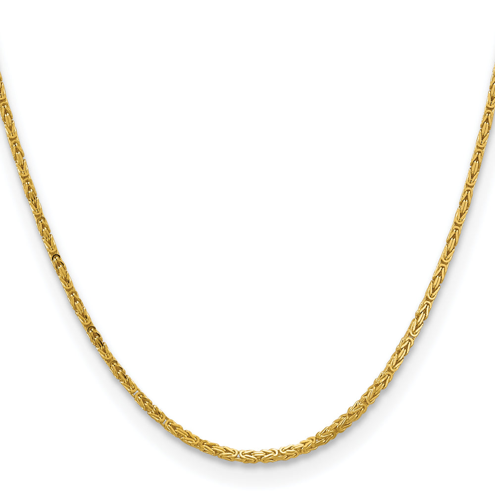 Cadena Bizantina  de 2mm en Oro Amarillo de 14k