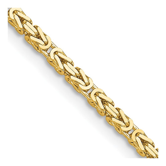 Cadena Bizantina de 2mm en Oro Amarillo de 14k