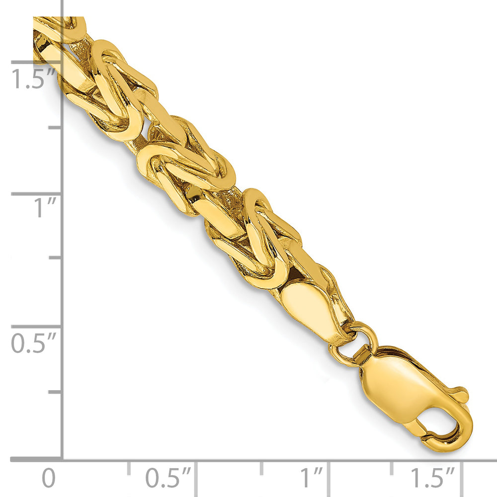 Pulsera de Oro Amarillo de 14k de 8 pulgadas y 5.25 mm Estilo Bizantino con Cierre de Langosta