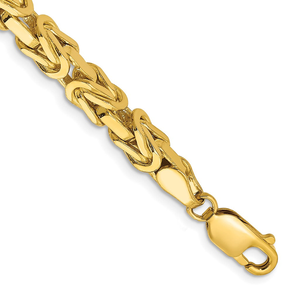 Pulsera de Oro Amarillo de 14k de 8 pulgadas y 5.25 mm Estilo Bizantino con Cierre de Langosta