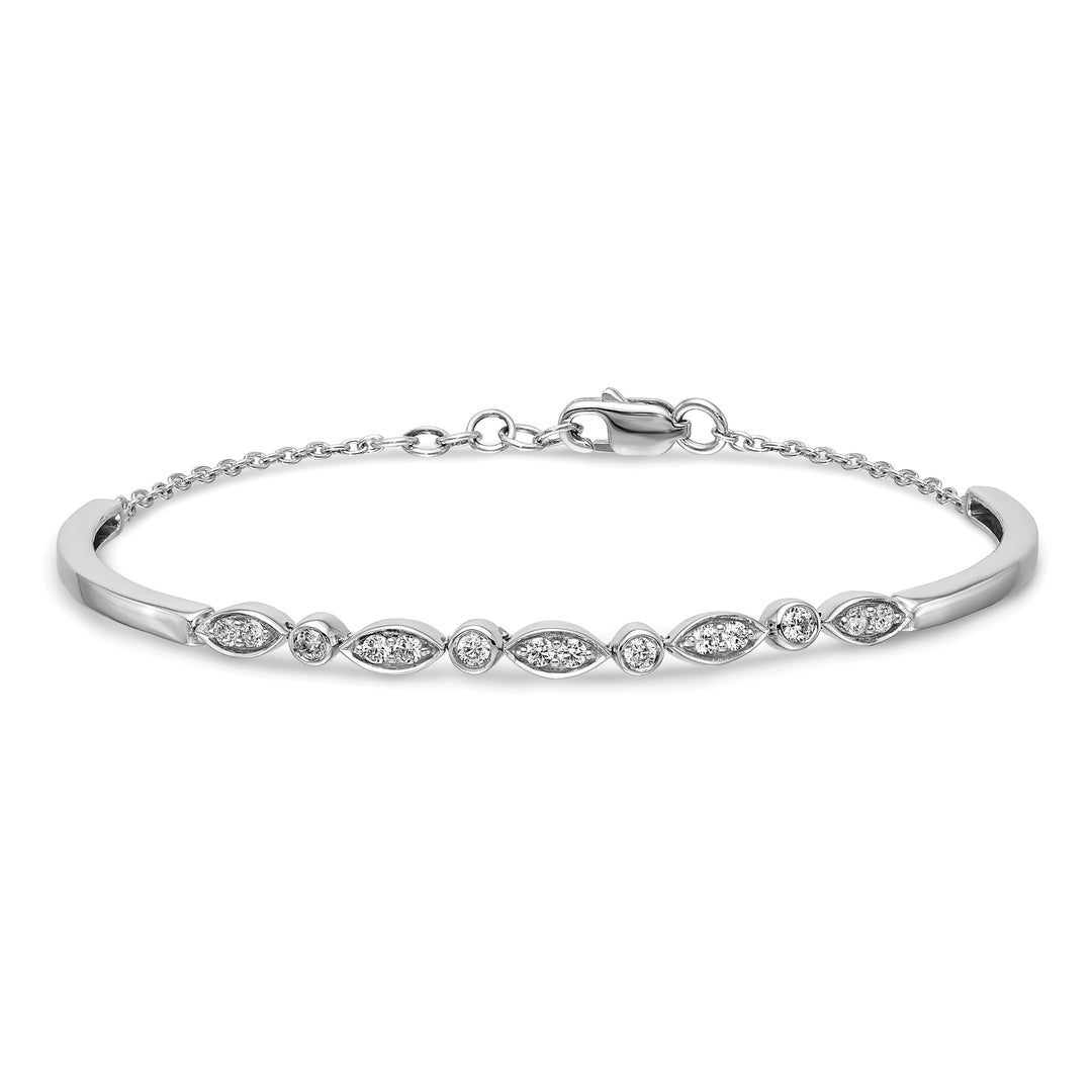 Brazalete Bangle de Diamante en Oro Blanco de 14k