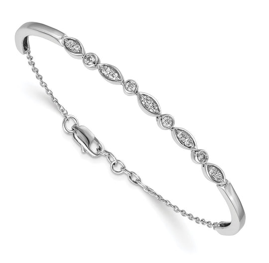 Brazalete Bangle de Diamante en Oro Blanco de 14k