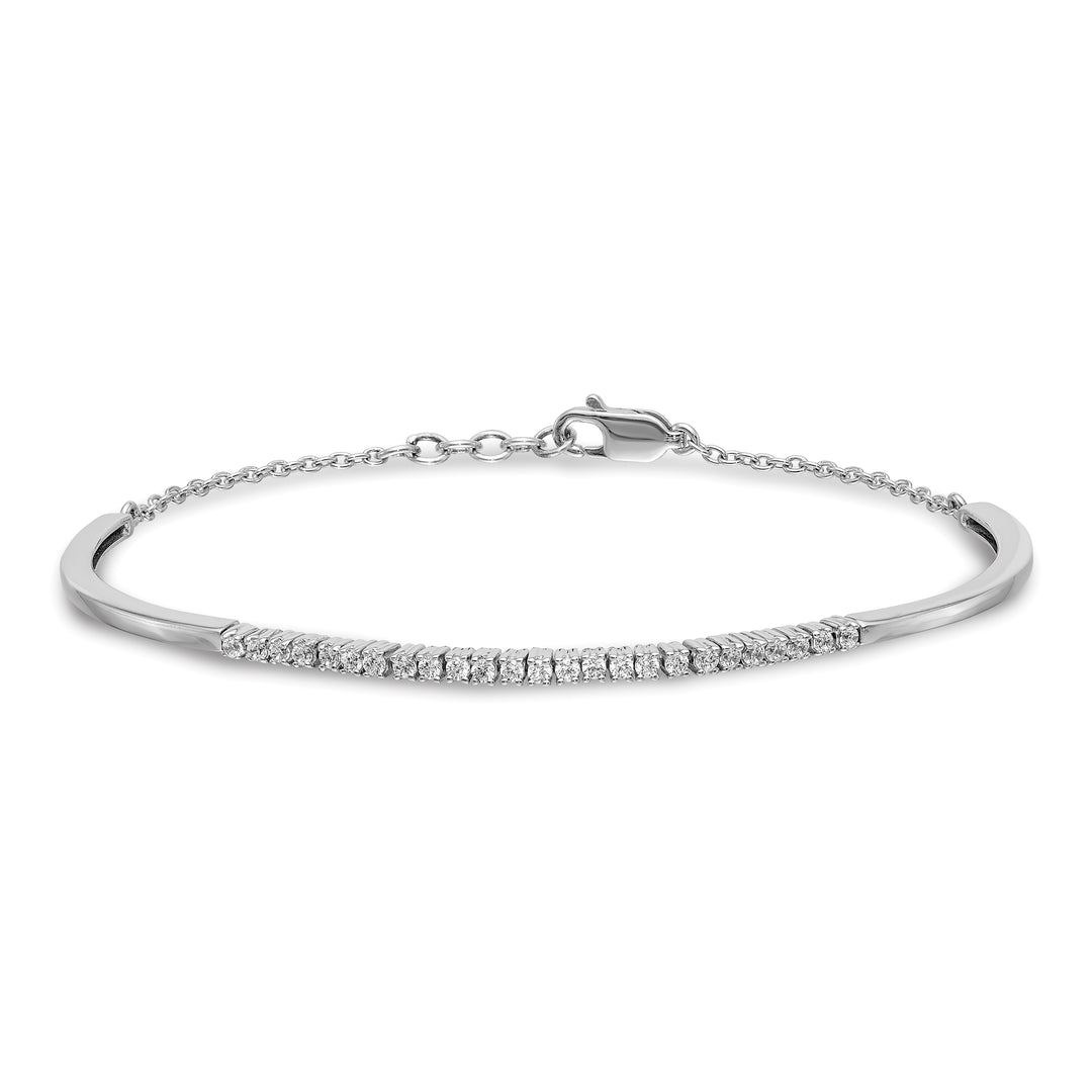 Brazalete Bangle de Diamante en Oro Blanco de 14k