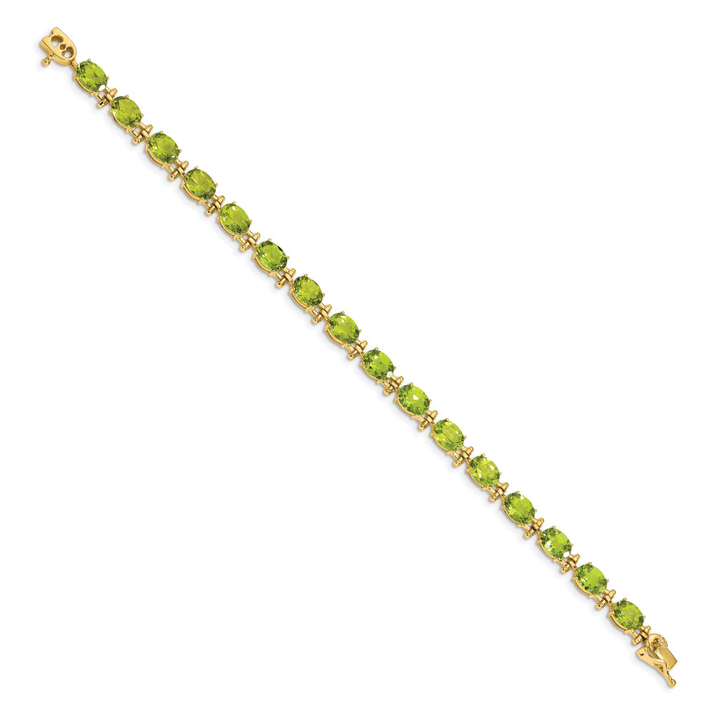 Pulsera de Oro Amarillo 14K con Peridoto