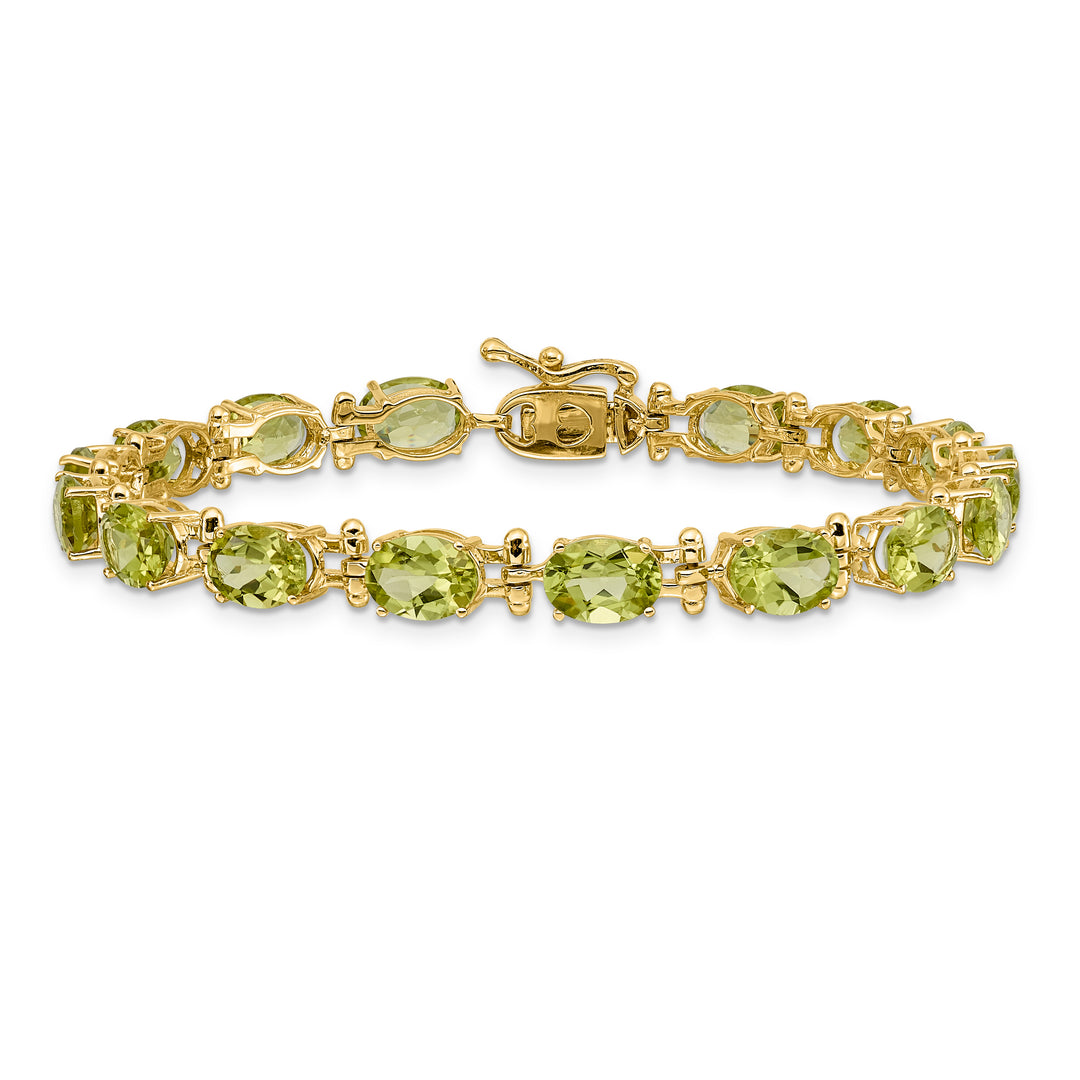 Pulsera de Oro Amarillo 14K con Peridoto