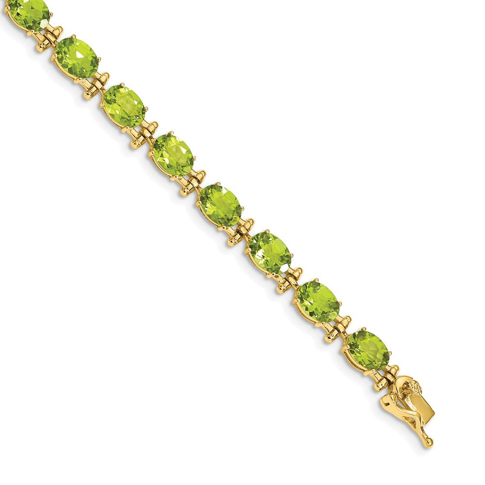 Pulsera de Oro Amarillo 14K con Peridoto