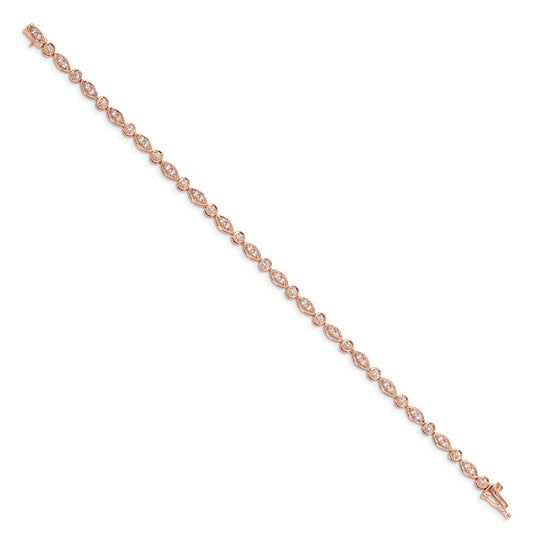 Pulsera de Diamantes en Oro Rosa 14K