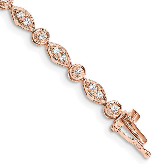 Pulsera de Diamantes en Oro Rosa 14K