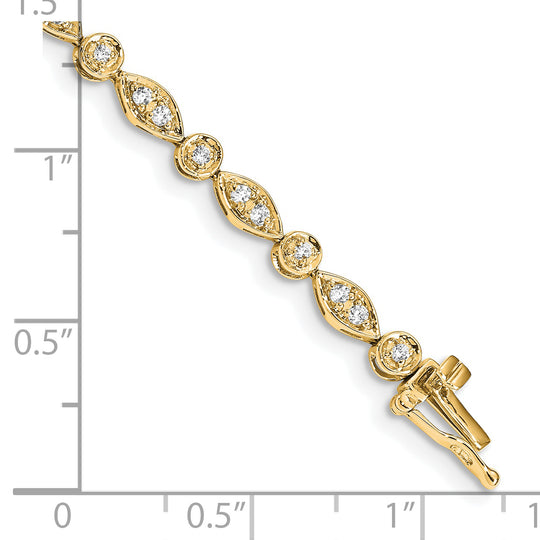 Pulsera de Diamantes en Oro Amarillo 14K