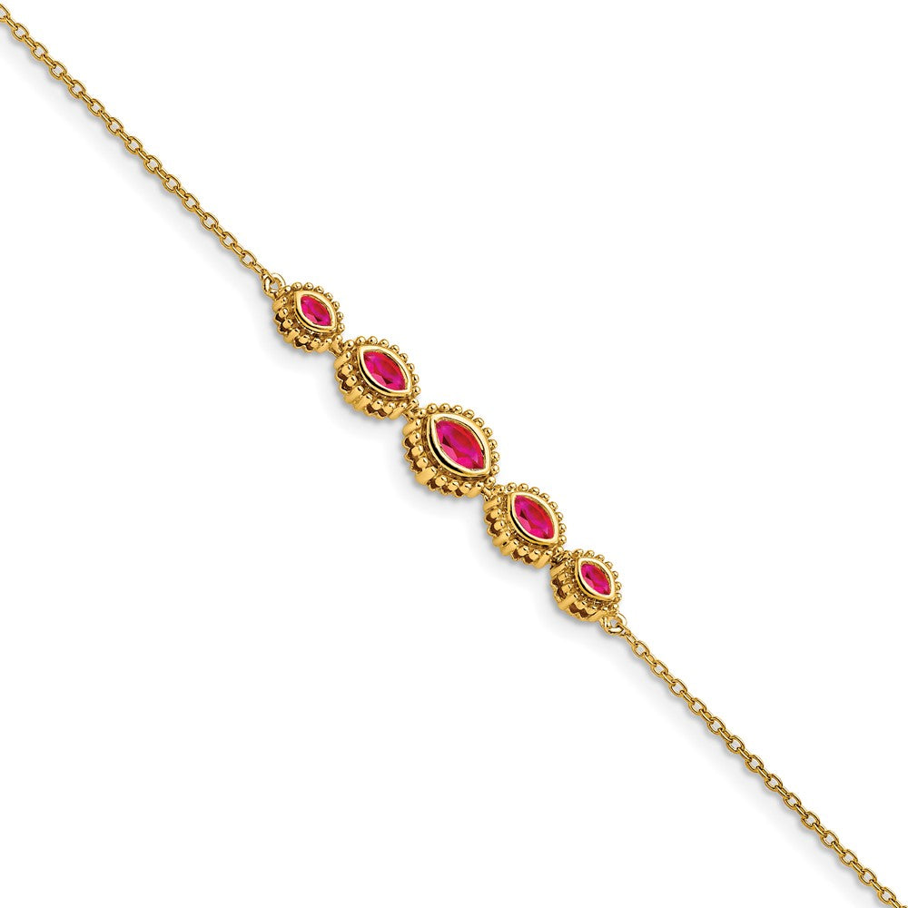 Pulsera de Rubíes Marquise en Oro Amarillo 14K