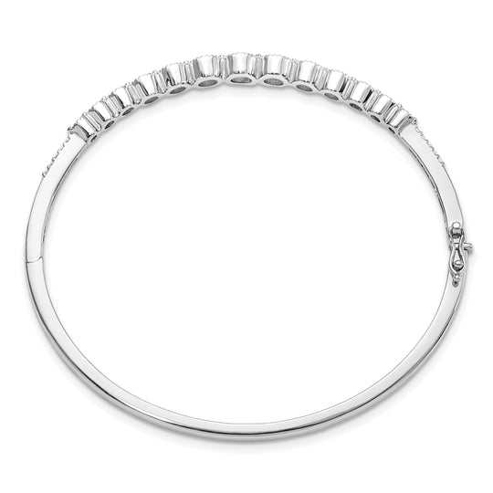 Pulsera Bangle 14k Oro Blanco con Diamantes de Laboratorio de 1 1/2 Quilates (VS/SI+, G+)