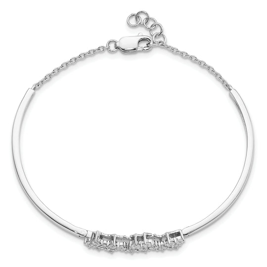 Brazalete Bangle de Diamante en Oro Blanco de 14k