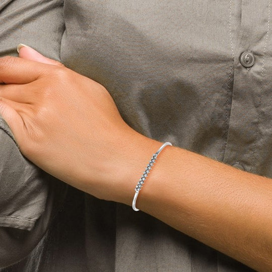 Brazalete Bangle de Diamante en Oro Blanco de 14k